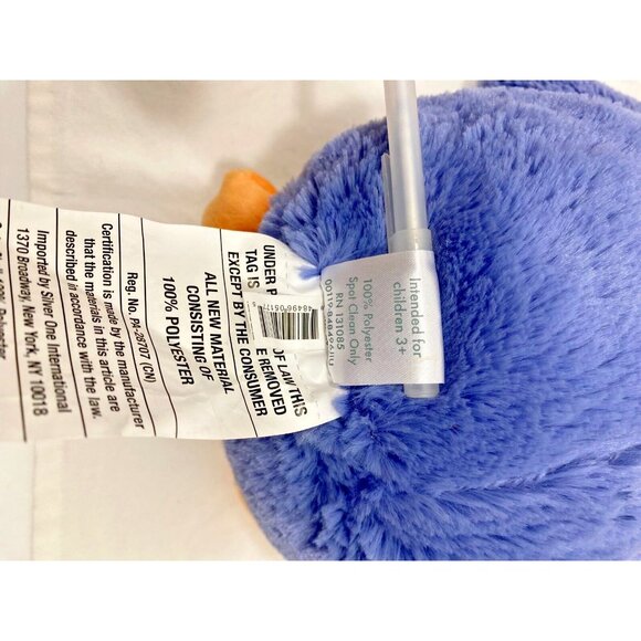 Silver One Owl Blue Purple Bird Lovey 12" Plushy Stuffed Animal Toy Cuddle NWOT - Picture 8 of 8